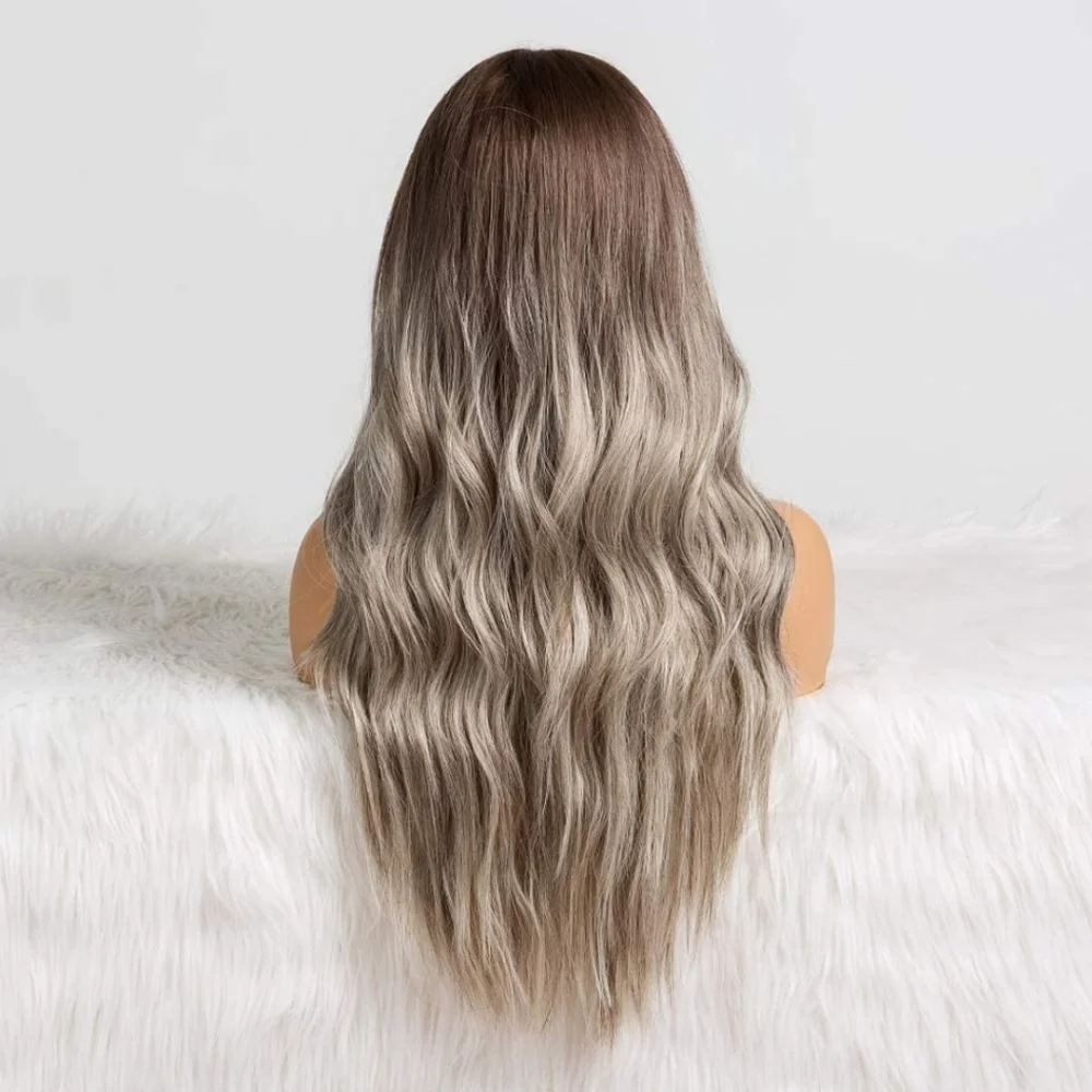 Blooming Hair Ombre Brown to Gary Wavy 24
